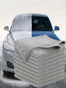 10pcs Microfiber Cleaning Cloths, Multi-Purpose Car Wash Towels, Thick Absorbent Car Drying Rags - 10pcs - View 8