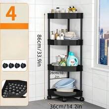 Space-Saving Movable Corner Shelf, Multi-Layer Storage Rack For Bathroom, Narrow Gap Organizer - Multicolor - View 9