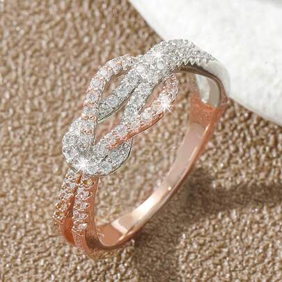 1枚优雅女士结婚戒指，合成圆形立方氧化锆，奢华派对风格，订婚首饰，适合日常和正式场合佩戴