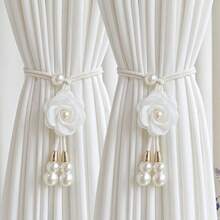 1pc Home Decor Flower Pearl Curtain Tieback, Creative Multi-Functional Curtain Tie, Sheer Curtain Storage Clip, Decorative Accessory Tie - Multicolor - View 10