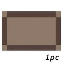 1/2/4/6/8/300pcs Luxury Placemat Set, Featuring Minimalist High-End Brown Plaid Design, Available In Multiple Patterns. Made Of 100% Polyester Fabric Using Digital Printing Technology, Machine Washable, Heat-Resistant, Waterproof And Easy To Clean, Suitable For Party Decoration, Coffee Tables, Dining Tables And Indoor Decor Accessories, Restaurants And Company Gatherings. - Multicolor - View 25