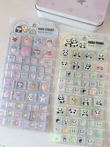 可爱方形水晶贴纸套装 - 闪亮3D钻石形自粘贴纸，适用于DIY手工、水瓶、日记本和文具 - color - 查看 6