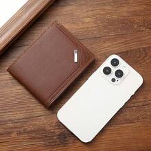 Casual And Minimalist Men's Business Short Wallet, Multifunctional And Multi Slot Fashion Wallet, Valentine's Day, Thanksgiving, Father's Day, Holiday Gifts - 棕色 - 查看 5