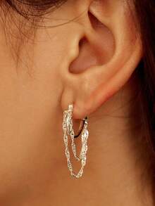 1对优雅水滴耳环，适合女性作为情人节礼物、婚礼、订婚、周年纪念日、派对饰品 - 銀色 - 查看 6