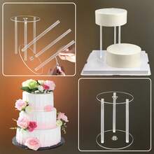 6/8/10英寸多层蛋糕架套装，含吸管和密封垫圈，烘焙蛋糕展示架 - 彩色 - 查看 7
