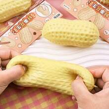 1/2个花生形硅胶减压玩具（请在订购前查看尺寸表，其中包含重要信息） - 成人感官解压玩具，适合办公室放松/聚会互动，创意花生挤压玩具，缓解压力，适用于办公室、学校，是生日、节日和家庭聚会的理想礼物。 - 彩色 - 查看 2