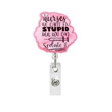 1个可伸缩鳄鱼夹，英文文字ID证件卷轴旋转夹，护士礼品卷轴夹 - 多色 - 查看 6