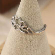 Vintage Lotus-förmiger Zehenring, verstellbares Design, minimalistisch und elegant, geeignet für Sommerurlaub und täglichen Gebrauch, ideales Modeaccessoire - Silber - Übersicht 3