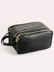 Túi đựng mỹ phẩm đa năng dành cho chuyên viên trang điểm, túi đựng đồ vệ sinh cá nhân du lịch dung tích lớn, túi đựng đồ di động bằng da PU chống thấm nước. - Nhiều màu - Xem 12