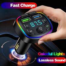 Nuevo transmisor de MP3 y FM Bluetooth para automóvil con cargador USB dual, carga rápida de 3.1A - A - Ver 2