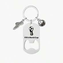 不锈钢开瓶器钥匙扣，足球爱好者礼物吊坠 - 彩色 - 查看 11