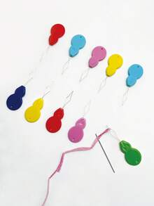 10pcs Plastic Needle Threader, Random Color Gourd Shaped Sewing Tool, Easy To Operate, Suitable For Handcraft Sewing, Cross Stitch, Embroidery, DIY Sewing, Compact And Portable, Applicable For All Household Sewing Projects - Needle Threader - View 1