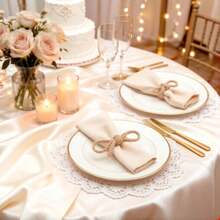 2/4/6/8/12个装黄麻绳蝴蝶结餐巾环，手工制作的乡村风亚麻餐巾环，适用于婚礼、派对、生日、餐桌、圣诞节、感恩节、家居和户外用餐装饰、新娘送礼会、农舍风格情人节 - 彩色 - 查看 5