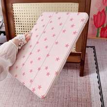 1 Ốp lưng bảo vệ bằng acrylic trong suốt cao cấp in hình ngôi sao màu hồng, có khe cắm bút, chân đế từ tính đa góc và chức năng tự động bật/tắt màn hình, tương thích với iPad Pro/Air, và Pad 5/6/28. - Nhiều màu - Xem 6