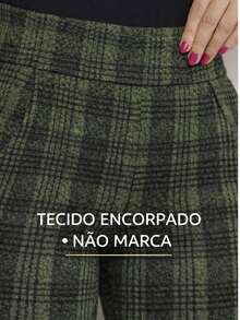 Women's Jacquard Flare Pants, High Waist, Shaping, Elegant, Unbranded, Premium - Dark Green - View 6
