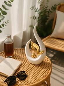 White With Gold/Silver Home Decor, Medieval Modern Style Decorative Tabletop Decor, Abstract Art Sculpture And Figurine Decor For Tabletop, Bookshelf, Resin Decorative Items, Ideal For Mother's Day Gift And Wedding Decoration - Multicolor - View 6