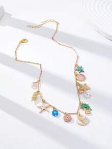 1 chiếc mặt dây chuyền hình sao biển chủ đề đại dương - Dây chuyền phong cách nghỉ mát mùa hè ở bãi biển - Trang sức phong cách biển dành cho nữ - Nhiều màu - Xem 2