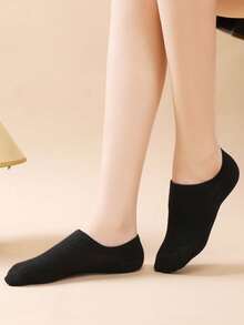 10 Pairs Women's Breathable Invisible Liner Socks, Footsie Socks, Black, Spring/Summer - Black - View 4