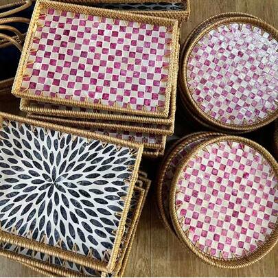 1pc Decorative Storage Tray, Rectangular, 33cm Length X 23cm Width X 4cm Height