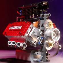 M MENBIS Brick V8 Engine Motorized Simulation Model Electrically Drive Building Blocks Technical Car Parts Creative Toys Gifts Adult 478pcs - Multicolor - View 6