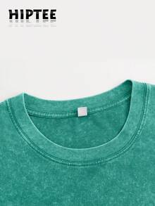 With Ring On Hand - 100% Cotton Women's T-Shirt Lauren Hill Letter Print Y2k Vintage Tee Casual Summer Plus Size Top - Niche Graffiti Prints Shirts - Washed-LakeGreen - 查看 4