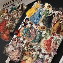 50張復古歐美人物貼紙，適合剪貼簿、日記本、筆記本、計畫本、水壺、手機、吉他、滑板、行李箱、家具，趣味貼紙，Kindle 剪貼簿用品，筆電貼紙，學校用品 - 復古歐美人物 - 查看 1