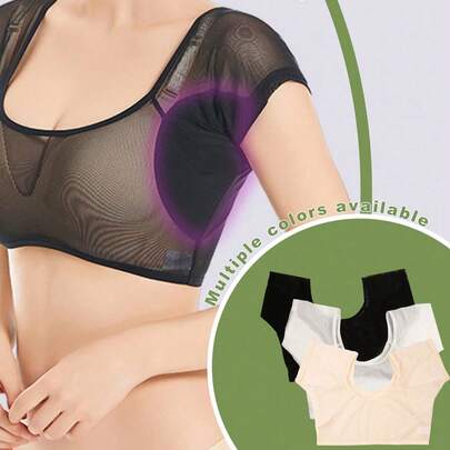 Débardeur pour femmes absorbant l'humidité avec coussinets de sueur réutilisables sous les bras, doublure en maille respirante et séchage rapide, léger et étanche aux fuites sans odeur. Convient pour les sports, les voyages, les activités extérieures, la remise en forme, le port quotidien et l'été