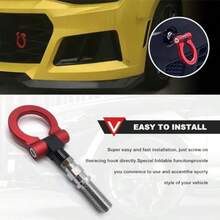 Racing Towing Car Tow Ook Car Front Bumper Tow Ook Ml Universal Screw-On Tow Ooks Air Accessories Eavy Duty Ter  Fit Cars SUVs Trucks - As Pic - View 3