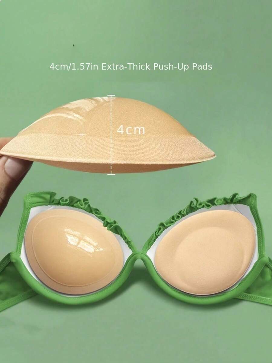 2pcs Reusable Adhesive Push-Up Bra Pads - Sticky Bra Pads With Padding For Dresses, Bikinis - Adhesive Bra Pads, Sticky Push-Up Bra Inserts, Adhesive Cleavage Enhancer Bra Pads - Multicolor - View 1