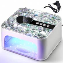 LIMEGIRL Sparkling Rhinestones UV LED Nail Lamp With 4 Timers & LCD Display, Professional Gel Nail Dryer For Salon & Home Use, Removable Base Manicure Light, Ideal Gift For Women & Girls - White - View 10