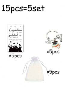 Bộ quà tặng tốt nghiệp năm 2026 gồm 24/15/3 món, móc khóa kèm thiệp cảm ơn và ruy băng organza, bộ quà tặng tiệc tốt nghiệp, móc khóa hình mũ tốt nghiệp và cuốn sách, quà tặng tốt nghiệp năm 2026, quà lưu niệm lễ tốt nghiệp, thích hợp làm quà tặng tốt nghiệp, quà tặng tiệc người lớn, quà tặng cho nam/nữ. - nhiều màu - Xem 10