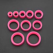 4 đôi nút bịt tai và khuyên tai dạng ống bằng silicon mềm phát sáng trong bóng tối, phù hợp cho cả nam và nữ, khuyên tai mỏng hai mặt lồi, khuyên tai phát quang, trang sức cơ thể - Tai giãn sáng - Xem 10