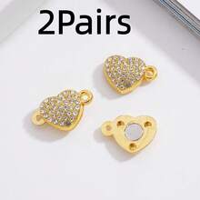 Heart-Shaped Magnetic Clasp Pendant, Heart Design Helps DIY Jewelry Magnetic Connector Bracelet Necklace - Multicolor - View 22