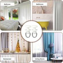 30 Sets Top Mount White Ceiling Curtain Track Roller Accessories Suitable For Living Room, Bedroom, Shower, Bathroom Curtains And Hooks. Curtain Roller Accessories. Room Divider. - White - View 3