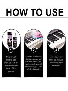 钢琴清洁喷雾，清洁钢琴黑白琴键，增亮，抛光，焕新，防尘，钢琴清洁剂，保养液，专业护理液，钢琴键盘油，增亮清洁剂 - 液體 - 查看 2