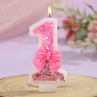 1pc Birthday Candles Numbers, Pink Butterfly 0-9 Digit Candles, Globally Preferred Romantic Party Numbers Candles For Birthday Cake Decor, Holiday Anniversary Party Cake Candles, Shiny Digit Gifts Graduation,Wedding