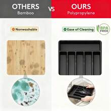 1pc Expandable Silverware Drawer Organizer Tray, Large Adjustable Plastic Cutlery Holder, Utensil Caddy, Fits Various Drawers, Neat & Orderly Cutlery Storage For Kitchen, Dining Room, Cabinet, Home - Multicolor - View 3
