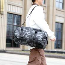 Túi du lịch mới với ngăn đựng đồ khô và ướt riêng biệt, túi đeo vai/ba lô đôi dung tích lớn, túi xách tay/đeo chéo/hành lý xách tay, túi đeo chéo/túi tập gym thời trang, đa năng, tiện dụng, tối giản với ngăn đựng đồ khô và ướt riêng biệt. - màu đen - Xem 4