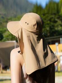 1件装女士纯色休闲波西米亚复古宫廷风派对街头优雅涤纶防风防紫外线装饰新款时尚女士遮阳帽，春夏、海滩、度假 - 彩色 - 查看 8