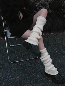 1双女士纯色保暖可爱腿套，适合春、秋、冬三季穿着；舒适保暖，是理想的取暖器。 - 白色 - 查看 5