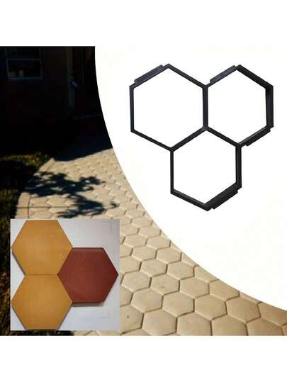 Conjunto de 1 molde decorativo para pavimentação em concreto, molde de plástico para tijolos de cimento, adequado para paisagismo, caminhos e design de ladrilhos de jardim.