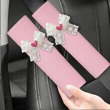 2 miếng đệm vai bằng vải lanh có nơ ren, dùng để làm mát ghế xe hơi, phụ kiện nội thất xe hơi dành cho nữ. - Nơ ren - Xem 11