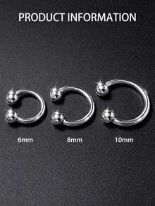 FOREVER QUEEN 1件925纯银唇环，蛇形唇钉，身体饰品唇环，6毫米、8毫米、10毫米银/金唇环 - 單隻唇環 - 查看 9