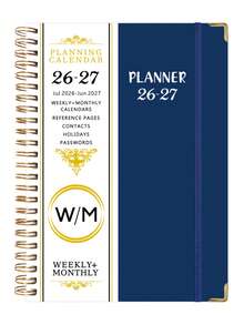 2026-2027学年A5螺旋装订周计划/月计划本，粉色封面，学校/办公室日程本 - 彩色 - 查看 8