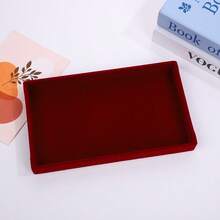 Velvet Jewelry Tray, Necklace & Ring Display Tray, Stackable Organizer, Jewelry Storage Tray - Burgundy - View 13