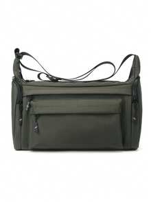 1个男士休闲斜挎包，轻便单肩包，大容量商务包 - 彩色 - 查看 6