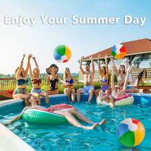 1pc New Inflatable Beach Ball, PVC Outdoor Beach Inflatable World Cup Soccer Ball, Water Pool Play, Essential For Interaction And Socializing, Perfect Gift For Family, Friends, Birthday, Party, Unisex - Multicolor - View 5