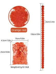 Vòng hoa cúc vạn thọ màu cam dài 157 cm với 30 hạt cườm rực rỡ treo lủng lẳng, thích hợp để trang trí Diwali, đám cưới, Halloween, mùa thu, Lễ Tạ ơn, Ngày của người chết và tự làm vòng hoa cúc vạn thọ. - Nhiều màu - Xem 2