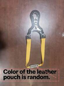 不锈钢弹弓，适用于户外狩猎和射击练习，重型狩猎弹弓，配有橡皮筋，橡皮筋颜色随机，以及颜色、形状和尺寸随机的皮革弹弓套。 - A - 查看 9