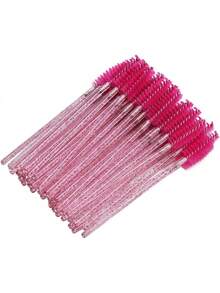 200/100/50/10 pezzi Pennelli per ciglie, bacchette per mascara (con custodia), pennelli per sopracciglia monouso pieghevoli, pennelli per extension ciglie, pennelli per sopracciglia, pennelli per olio di ricino (rosso cristallo) - Rosso - Visualizzare 5